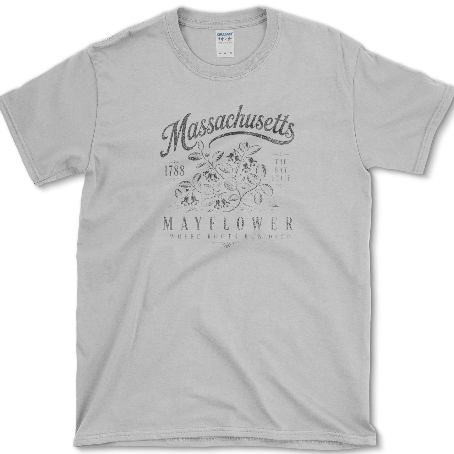 Massachusetts Mayflower T-Shirt S / Sport Grey Essential Tees
