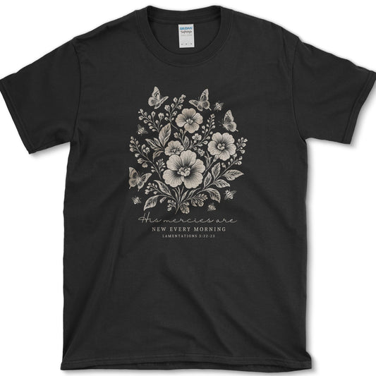 Mercies New Every Morning T-Shirt S / Black Essential Tees