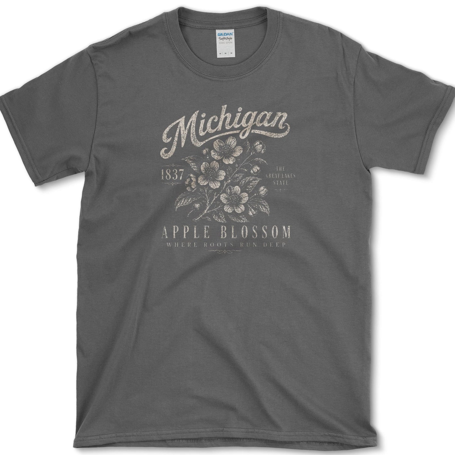 Michigan Apple Blossom T-Shirt S / Dark Heather Essential Tees
