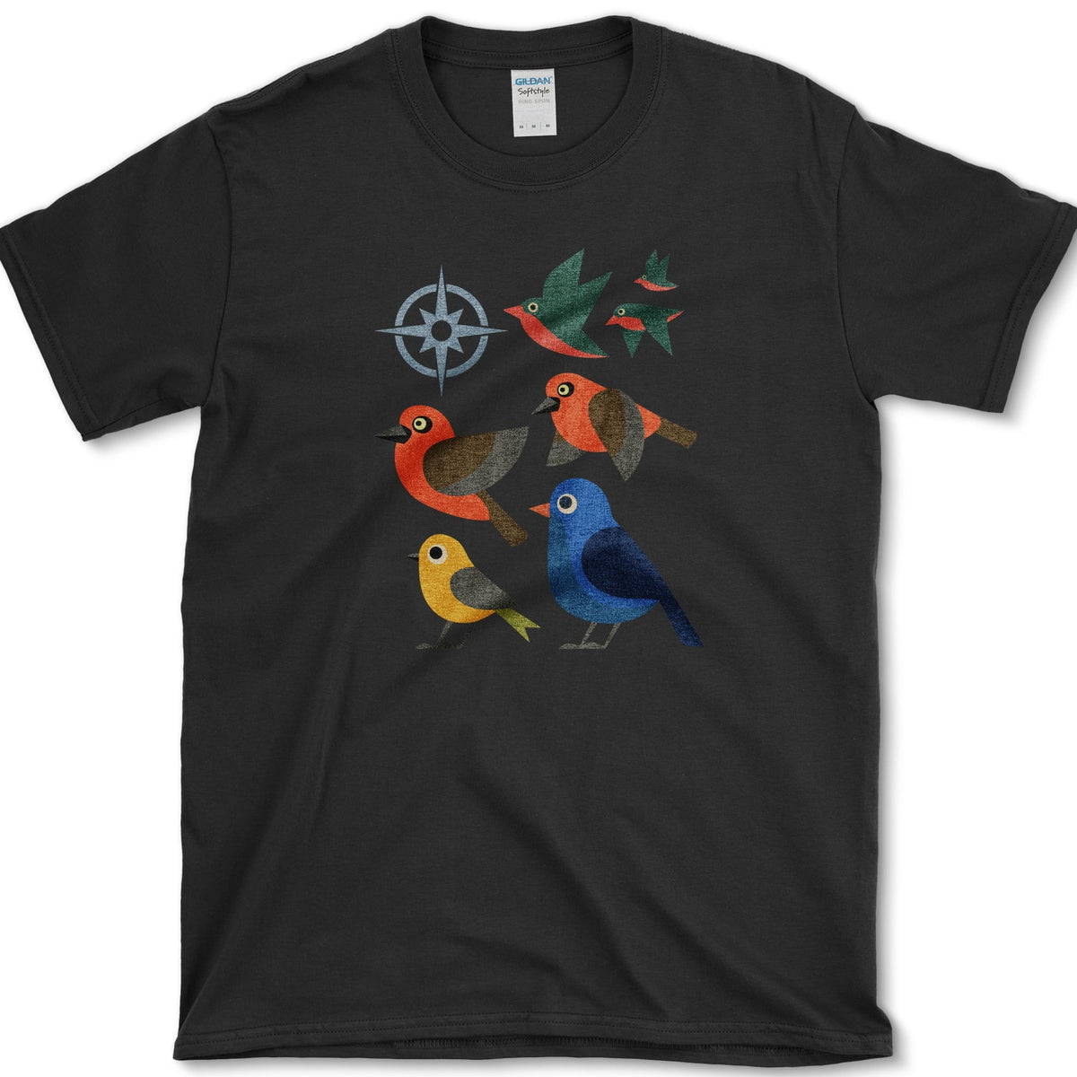 Migration Station Geometric Birds T-Shirt Black / S Essential Tees