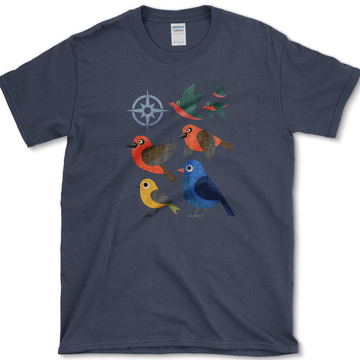 Migration Station Geometric Birds T-Shirt Navy / S Essential Tees