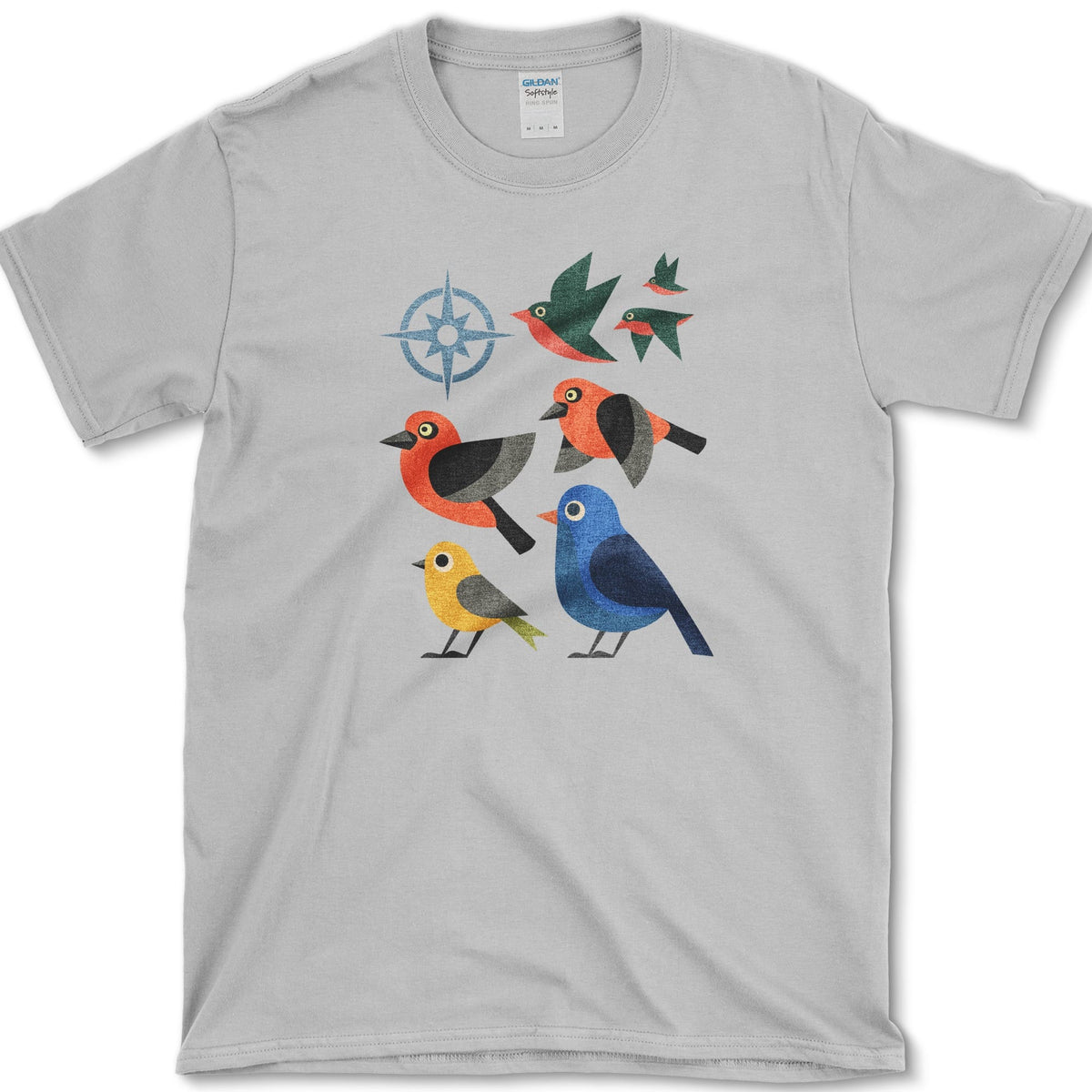 Migration Station Geometric Birds T-Shirt Sport Grey / S Essential Tees