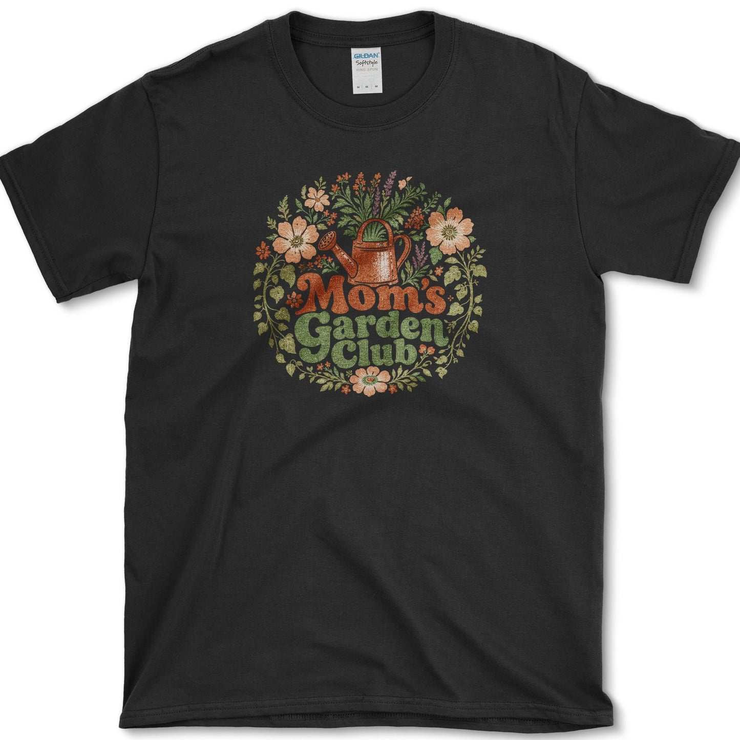 Mom's Garden Club design featuring garden mom artwork on a t-shirt