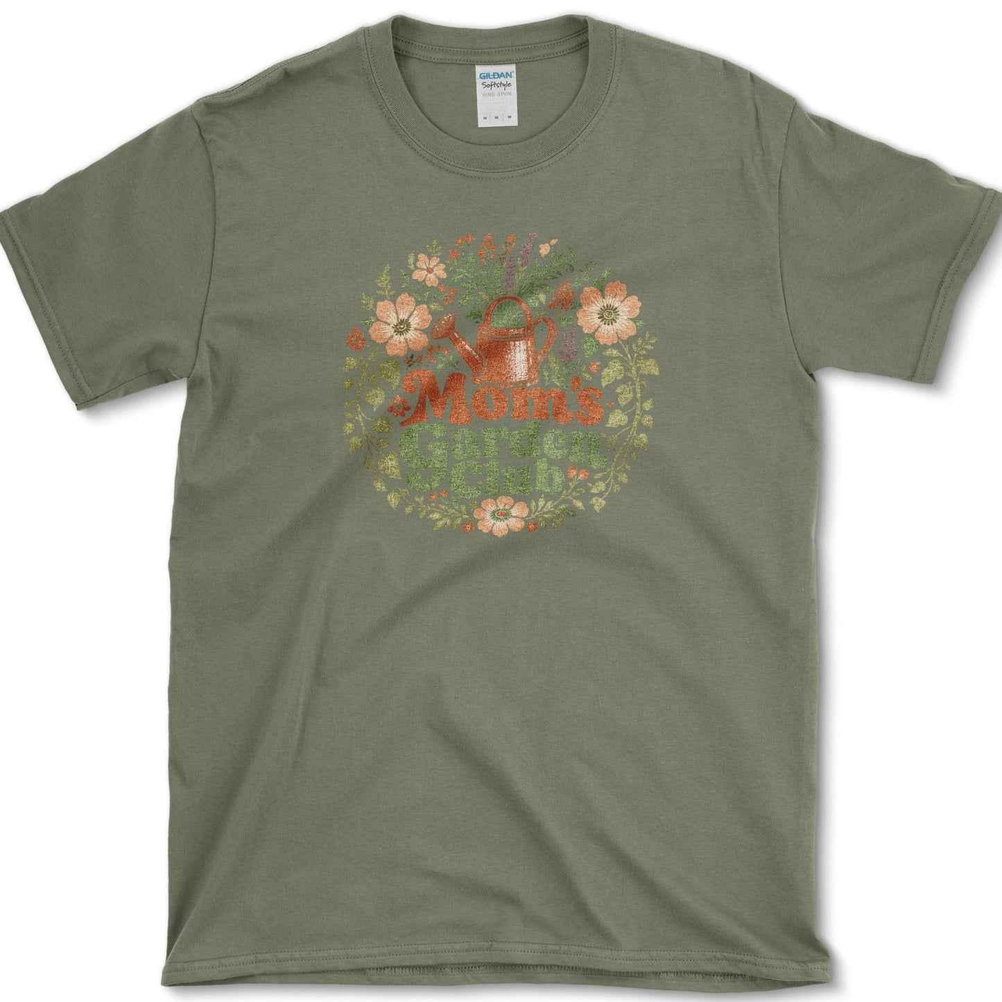 Mom's Garden Club design featuring garden mom artwork on a t-shirt