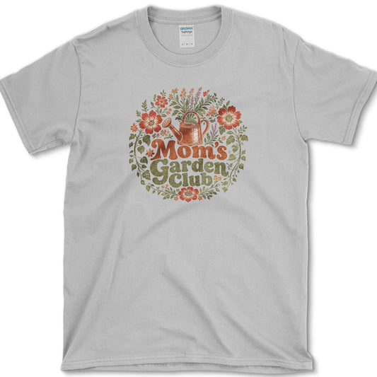 Mom's Garden Club design featuring garden mom artwork on a t-shirt