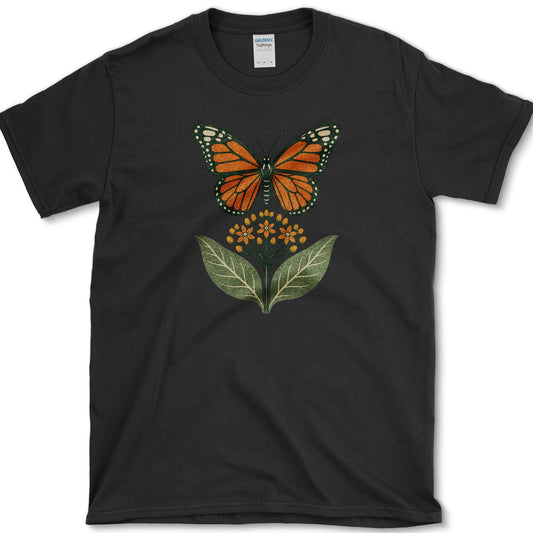 Monarch Milkweed T-Shirt S / Black Essential Tees