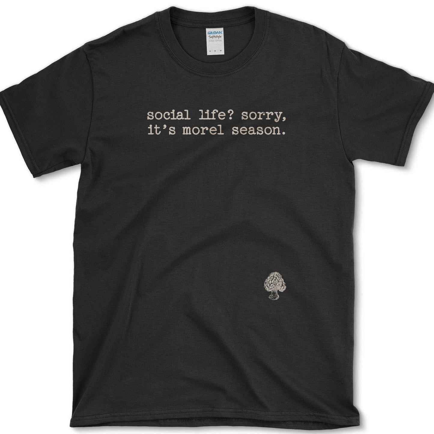 Morel Season Connection T-Shirt Essential Tees / S / Black Physical Item