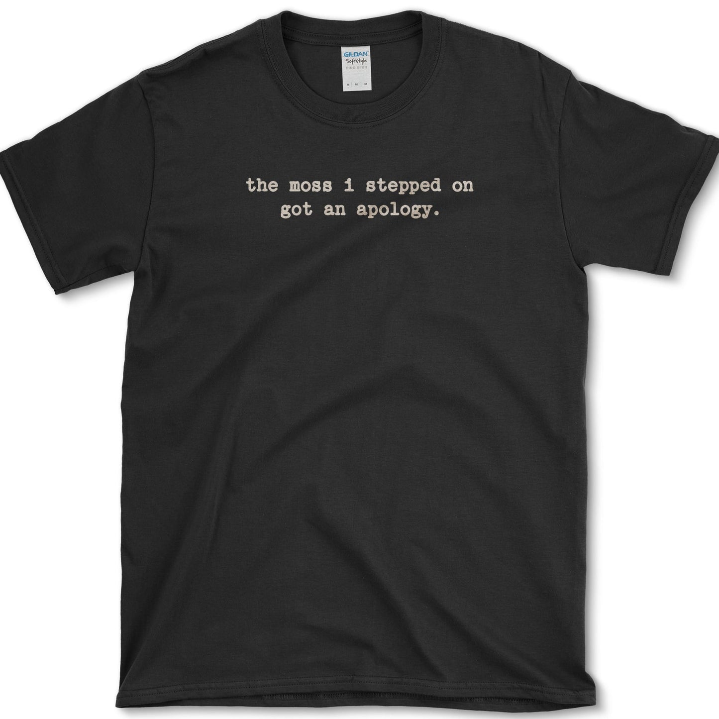 Moss Apology T-Shirt design featuring moss artwork on a t-shirt