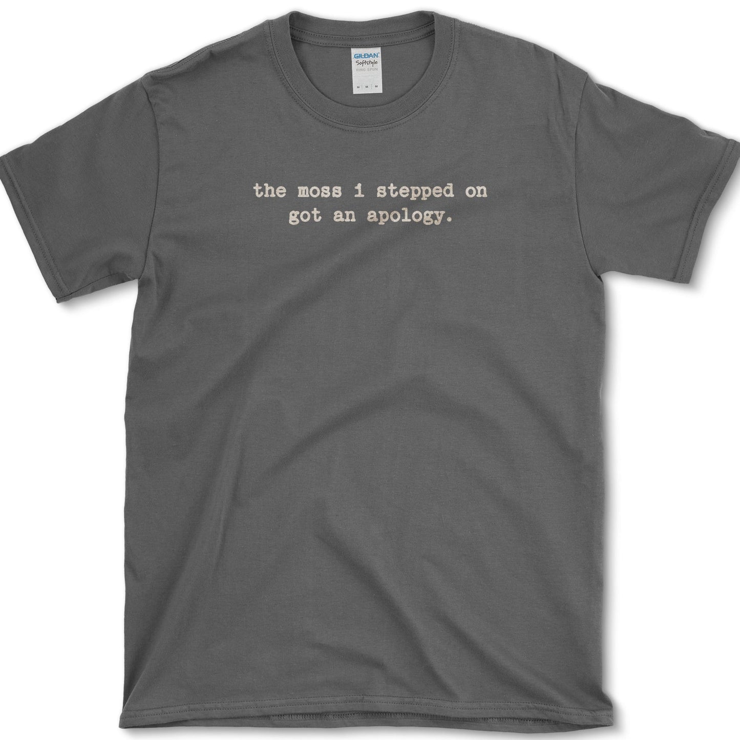 Moss Apology T-Shirt design featuring moss artwork on a t-shirt