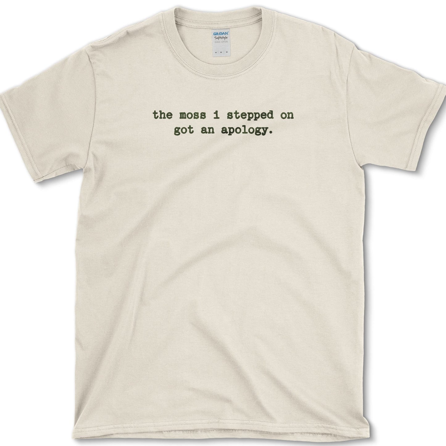 Moss Apology T-Shirt design featuring moss artwork on a t-shirt