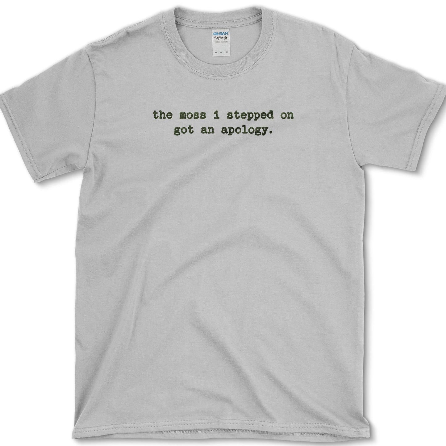 Moss Apology T-Shirt design featuring moss artwork on a t-shirt
