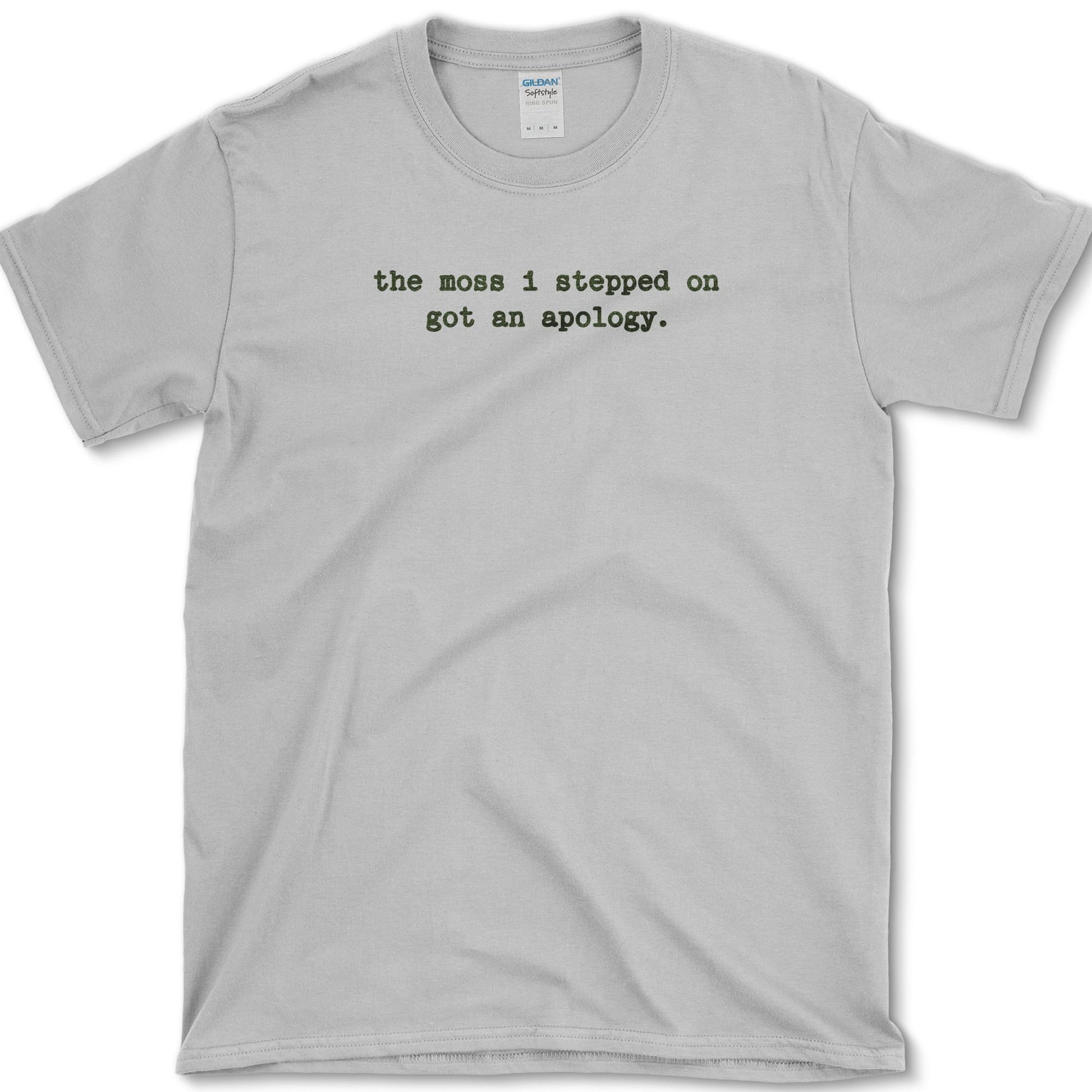 Moss Apology T-Shirt design featuring moss artwork on a t-shirt