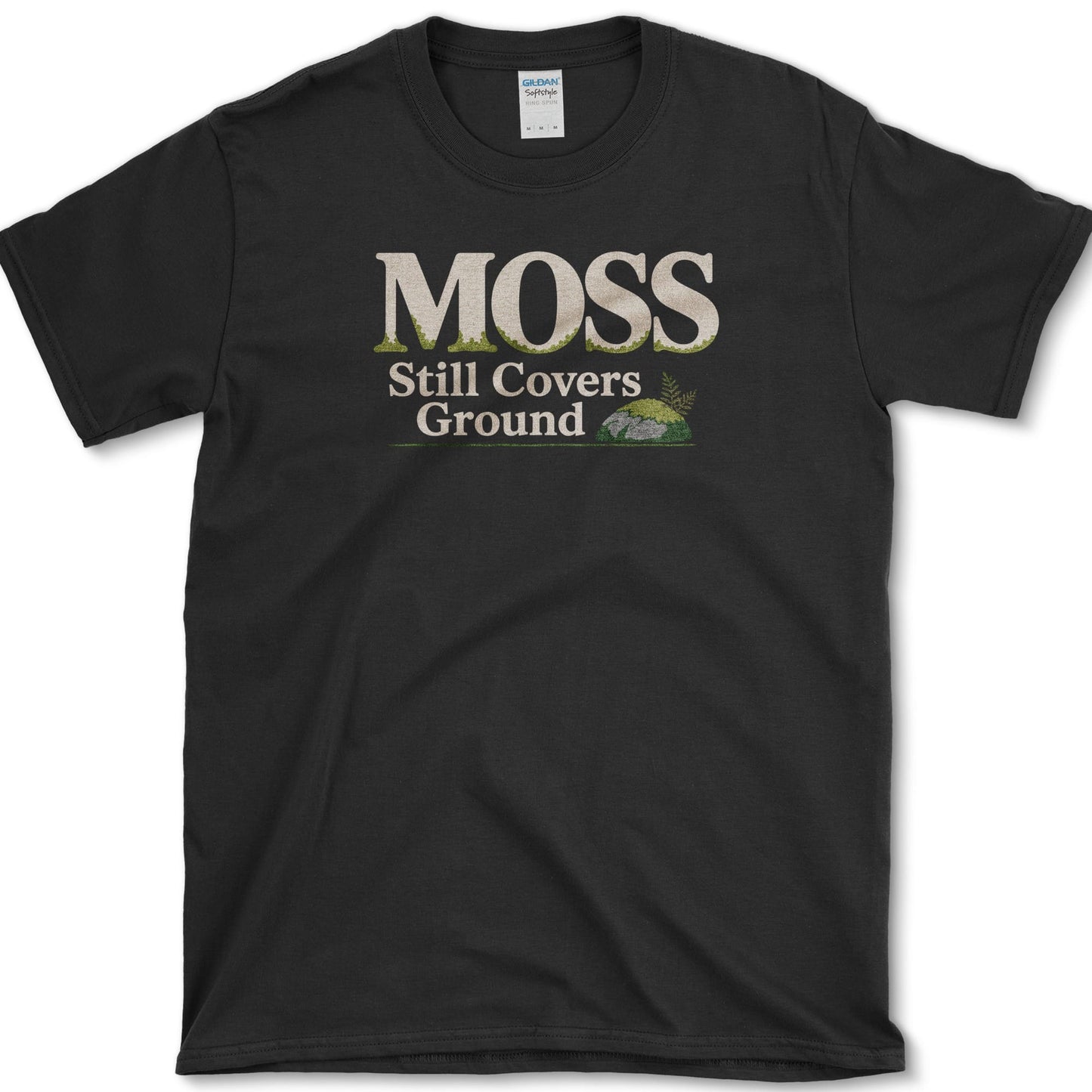 Moss Covers Ground T-Shirt S / Black Essential Tees