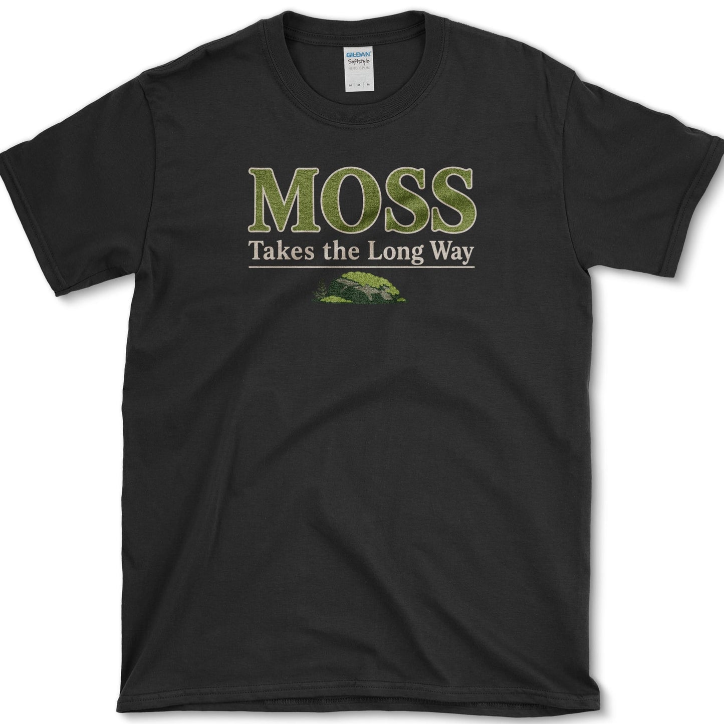 Moss Long Way T-Shirt S / Black Essential Tees