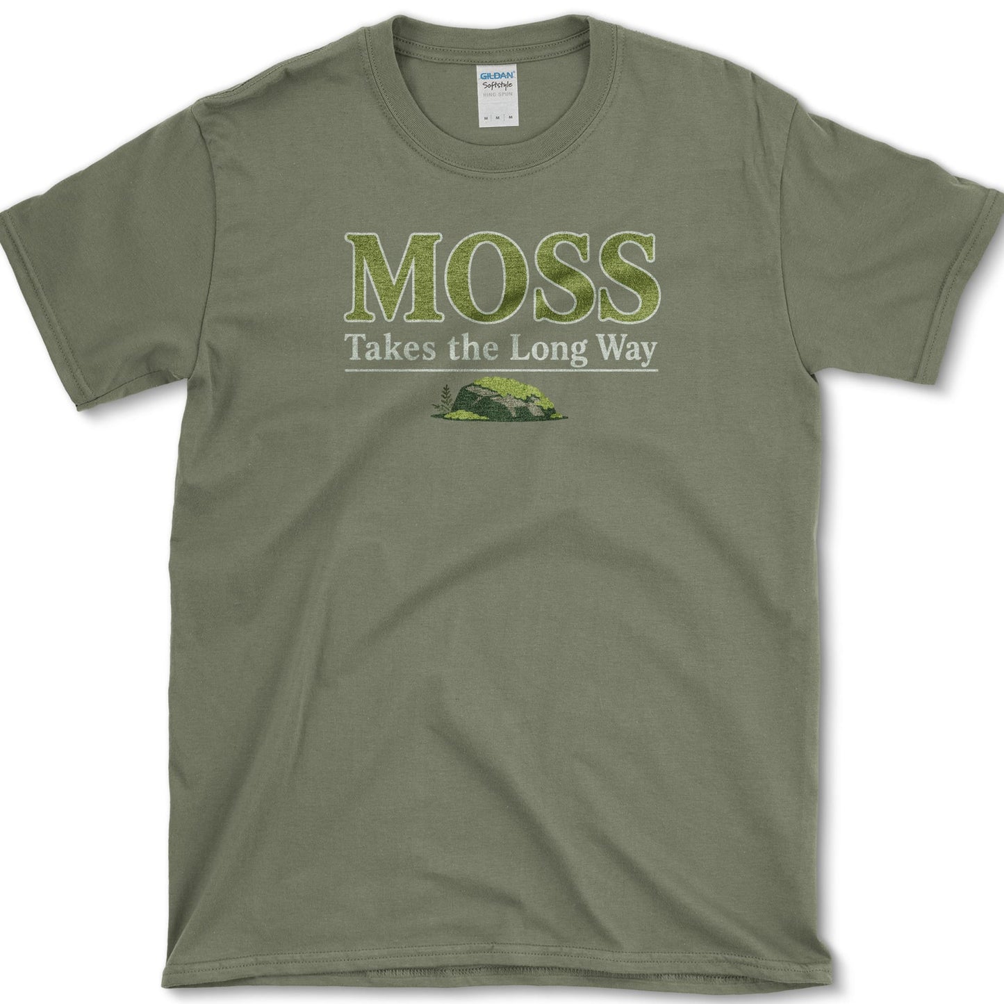 Moss Long Way T-Shirt S / Military Green Essential Tees