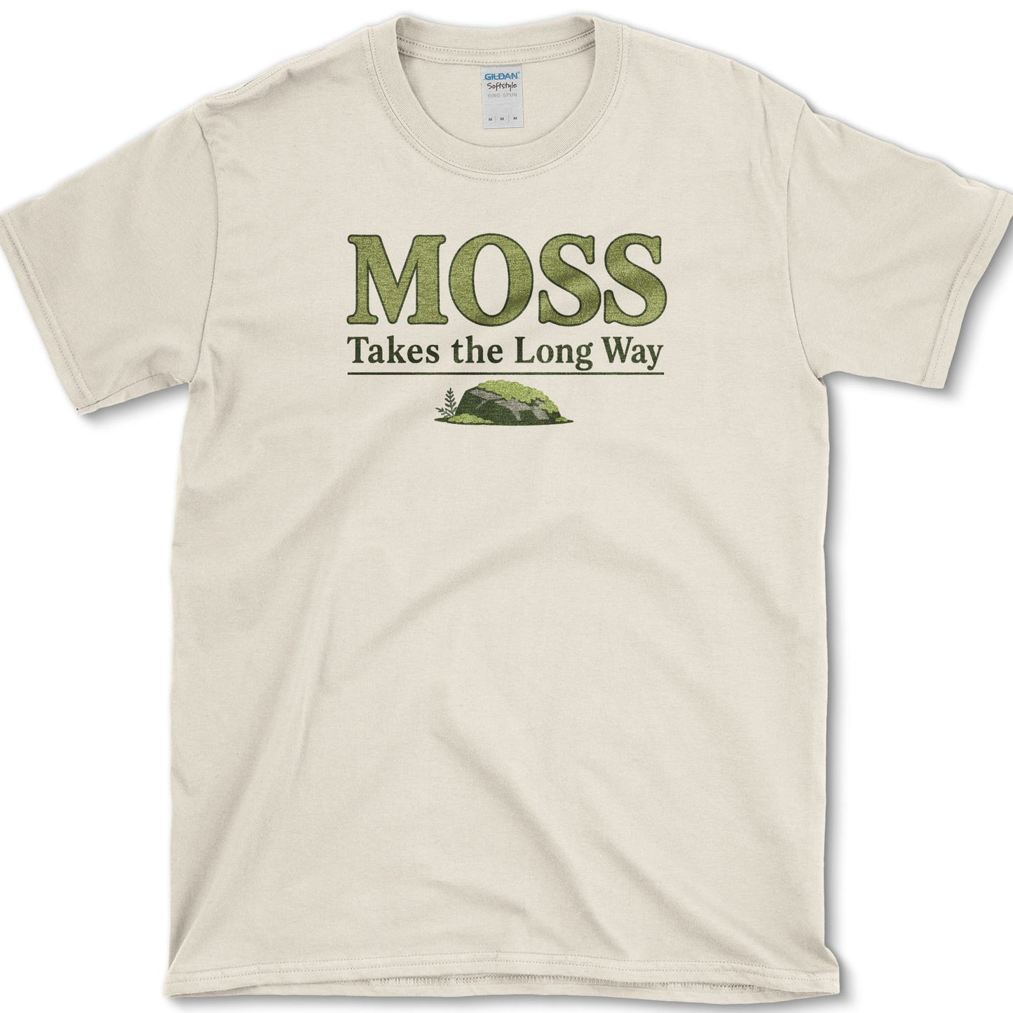 Moss Long Way T-Shirt S / Natural Essential Tees
