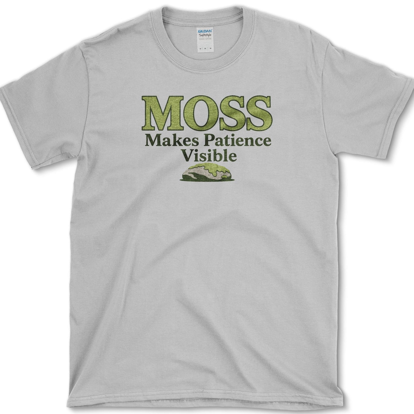 Moss Makes Patience T-Shirt S / Sport Grey Essential Tees