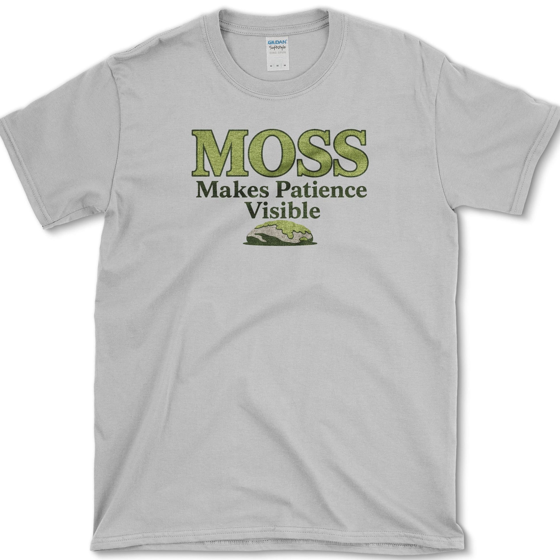Moss Makes Patience T-Shirt S / Sport Grey Essential Tees