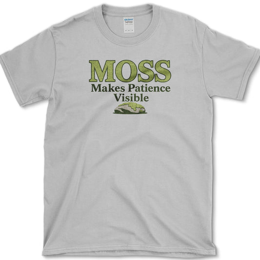 Moss Makes Patience T-Shirt S / Sport Grey Essential Tees