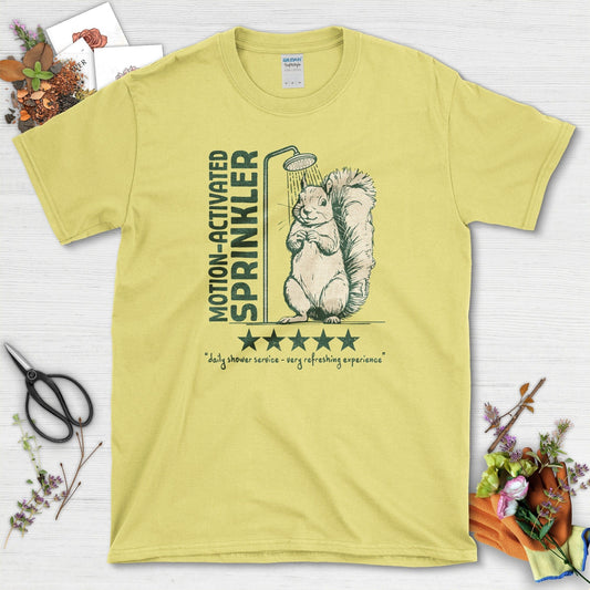 Motion Activated Sprinkler Squirrel T-Shirt Cornsilk / S T-Shirt