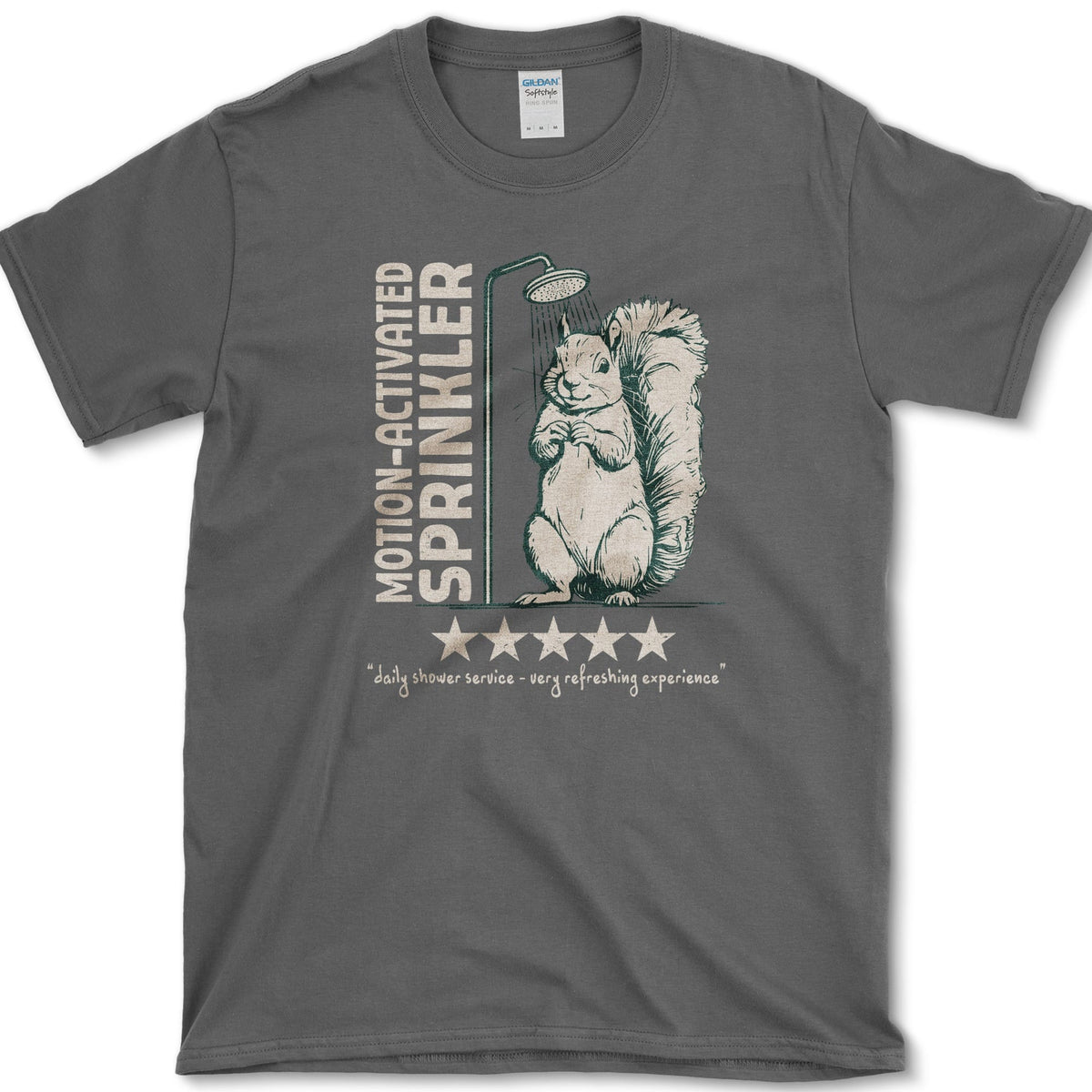 Motion Activated Sprinkler Squirrel T-Shirt Dark Heather / S Essential Tees