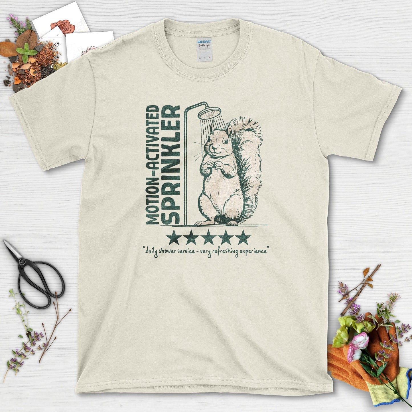 Motion Activated Sprinkler Squirrel T-Shirt Natural / S T-Shirt