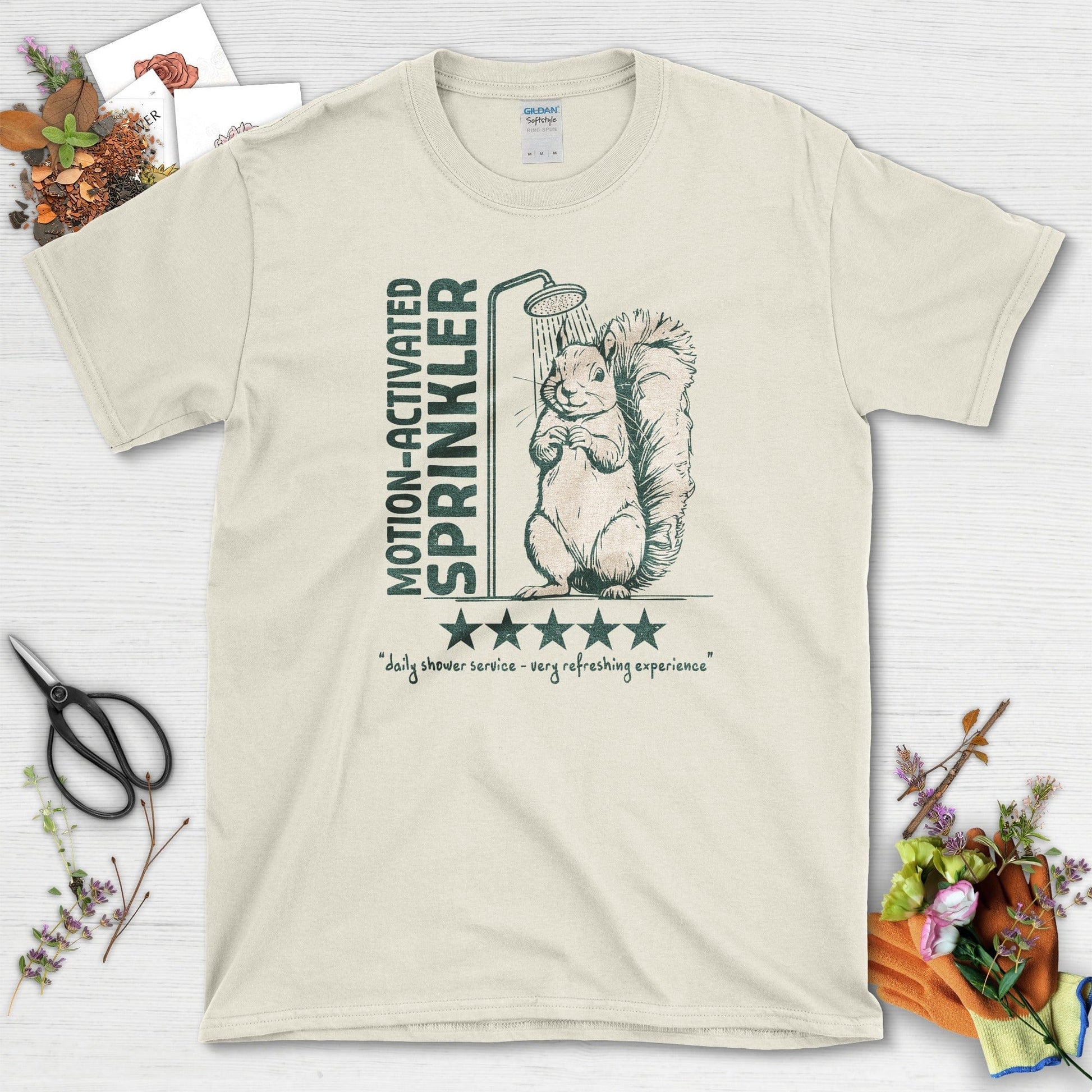 Motion Activated Sprinkler Squirrel T-Shirt Natural / S T-Shirt