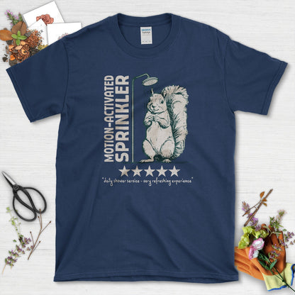 Motion Activated Sprinkler Squirrel T-Shirt Navy / S T-Shirt