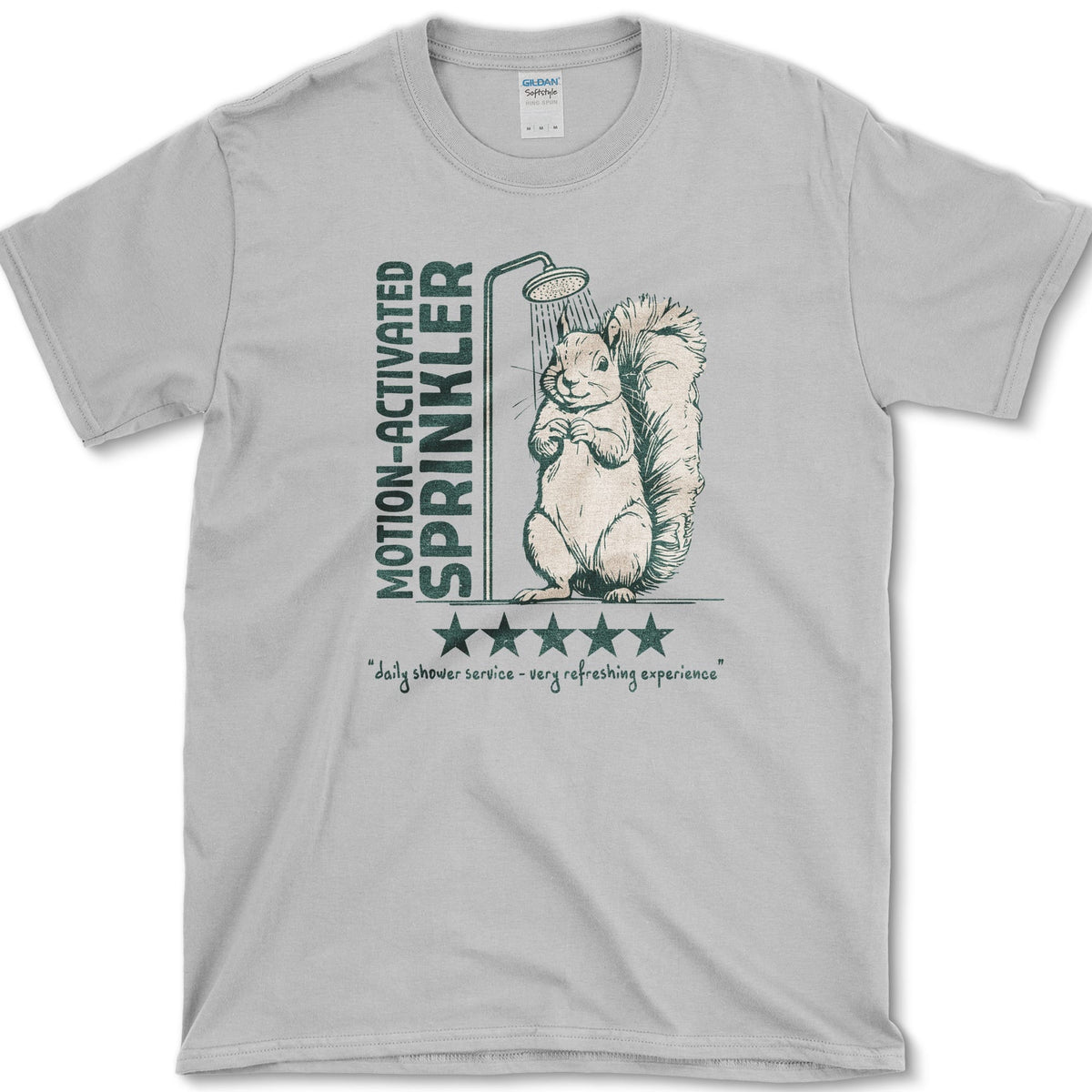Motion Activated Sprinkler Squirrel T-Shirt Sport Grey / S Essential Tees