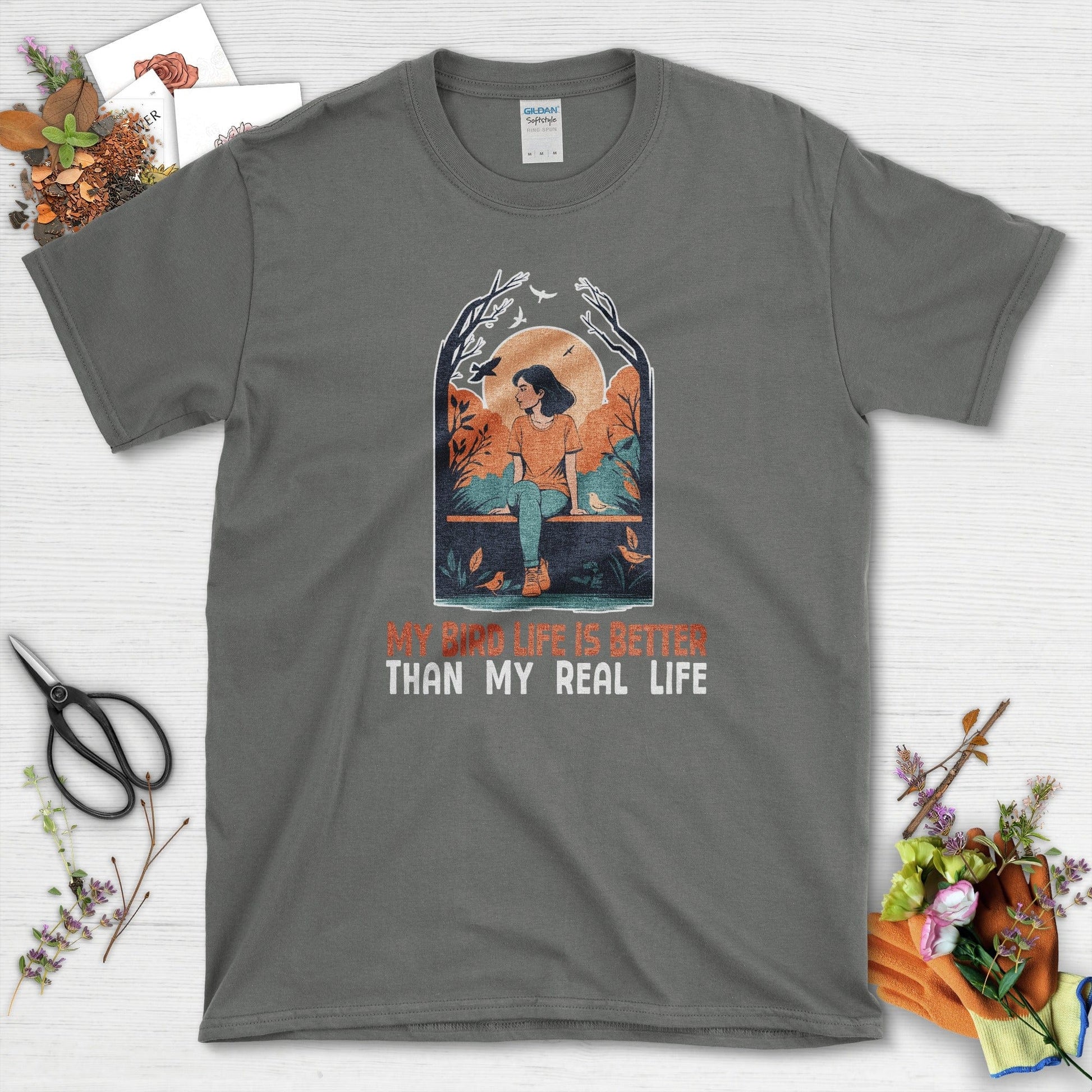 My Bird Life is Better T-Shirt Charcoal / S Physical Item