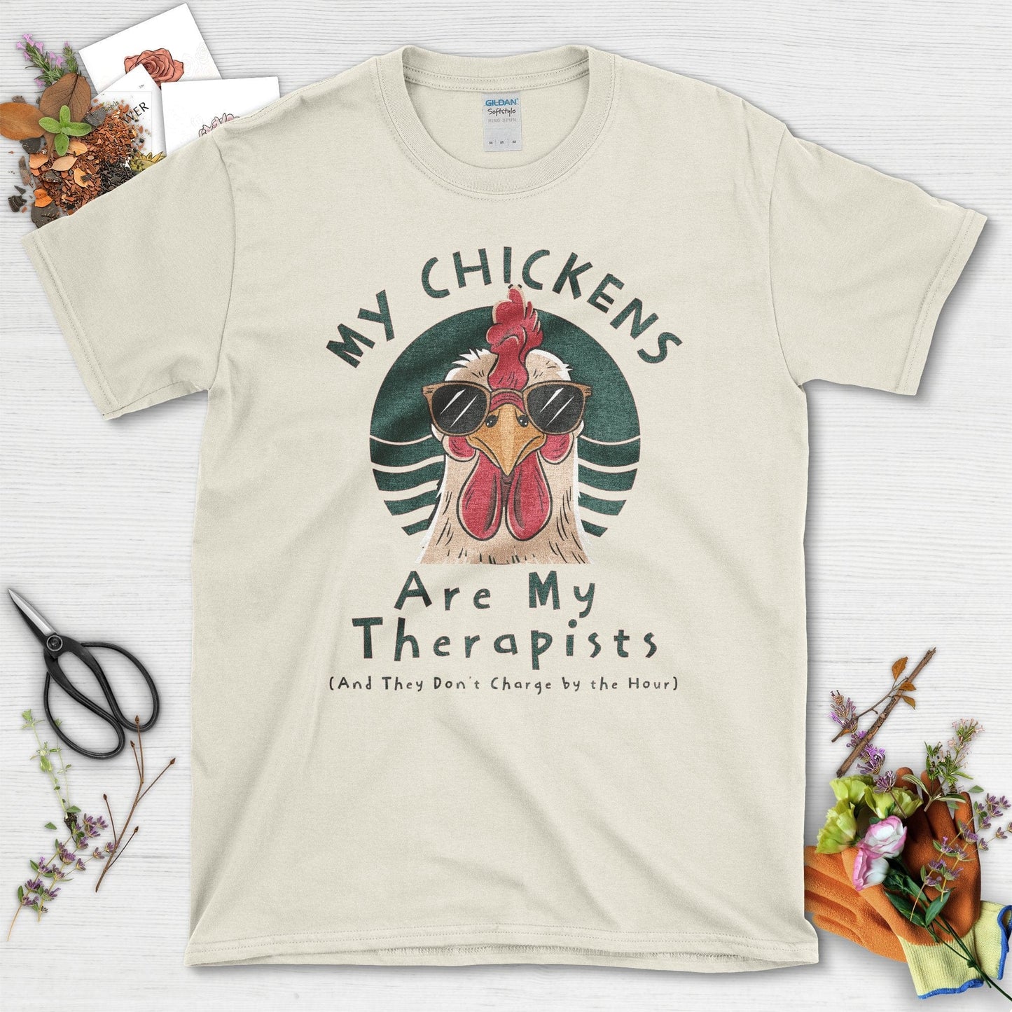 My Chickens Are My Therapists T-Shirt Natural / S T-Shirt