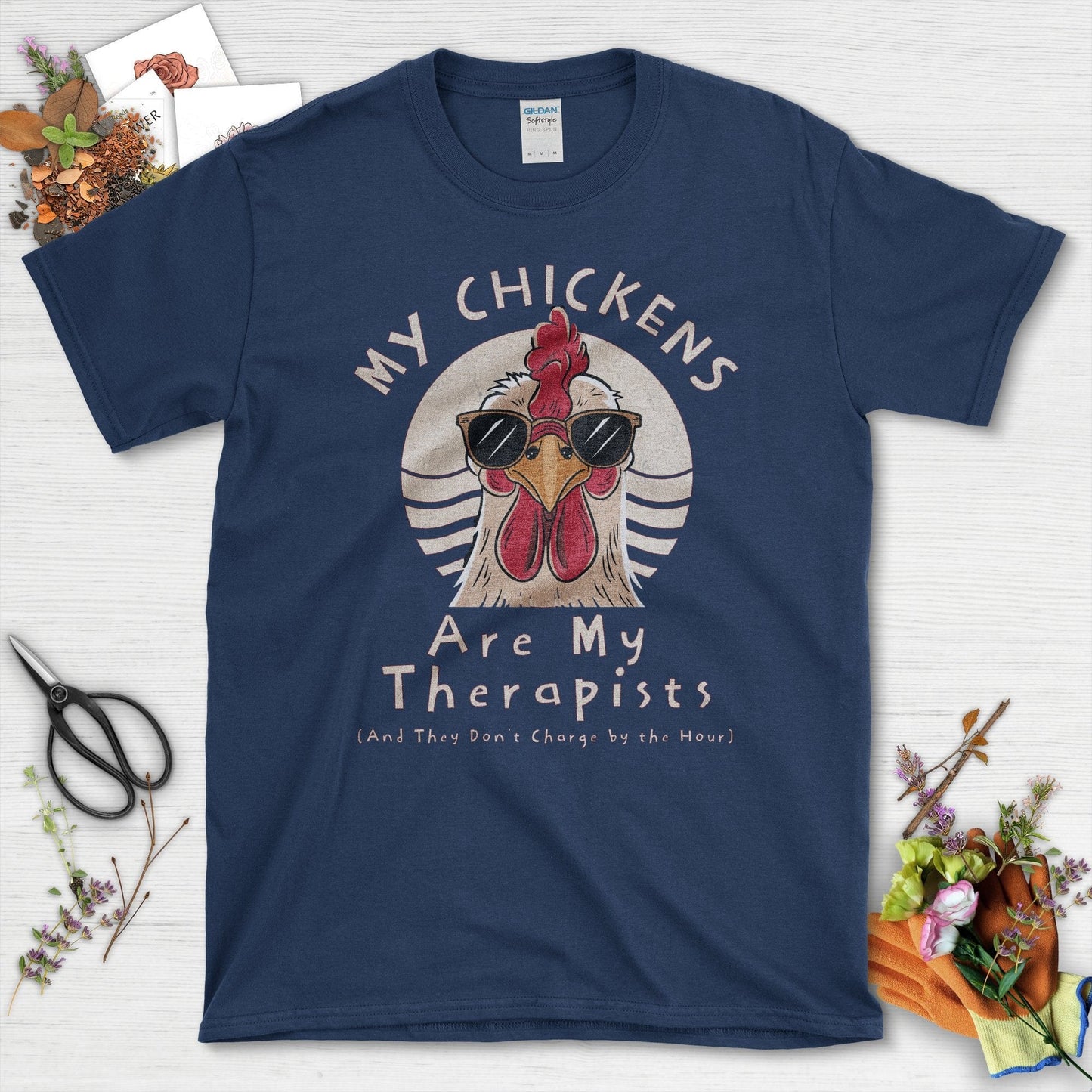 My Chickens Are My Therapists T-Shirt Navy / S T-Shirt