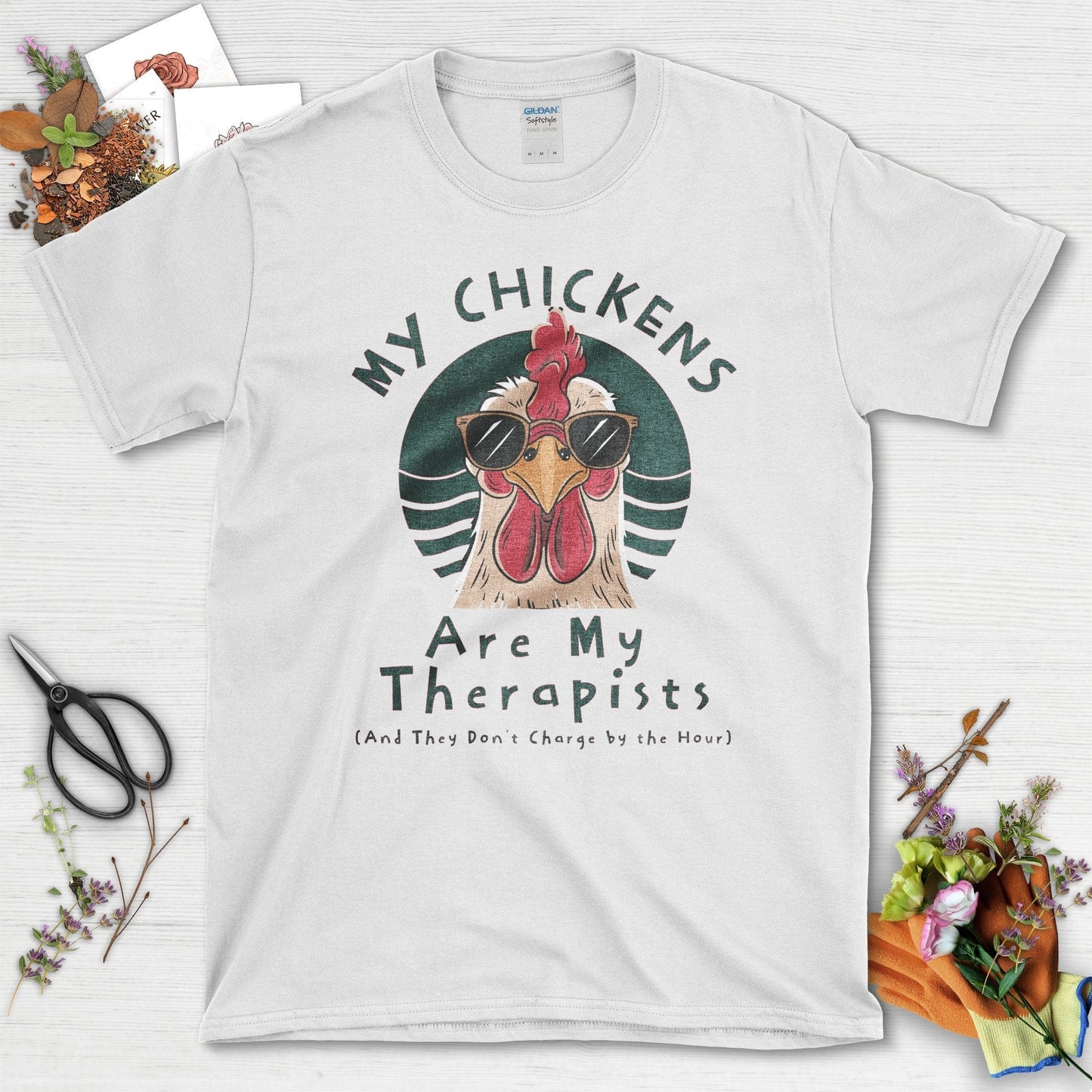 My Chickens Are My Therapists T-Shirt White / S T-Shirt