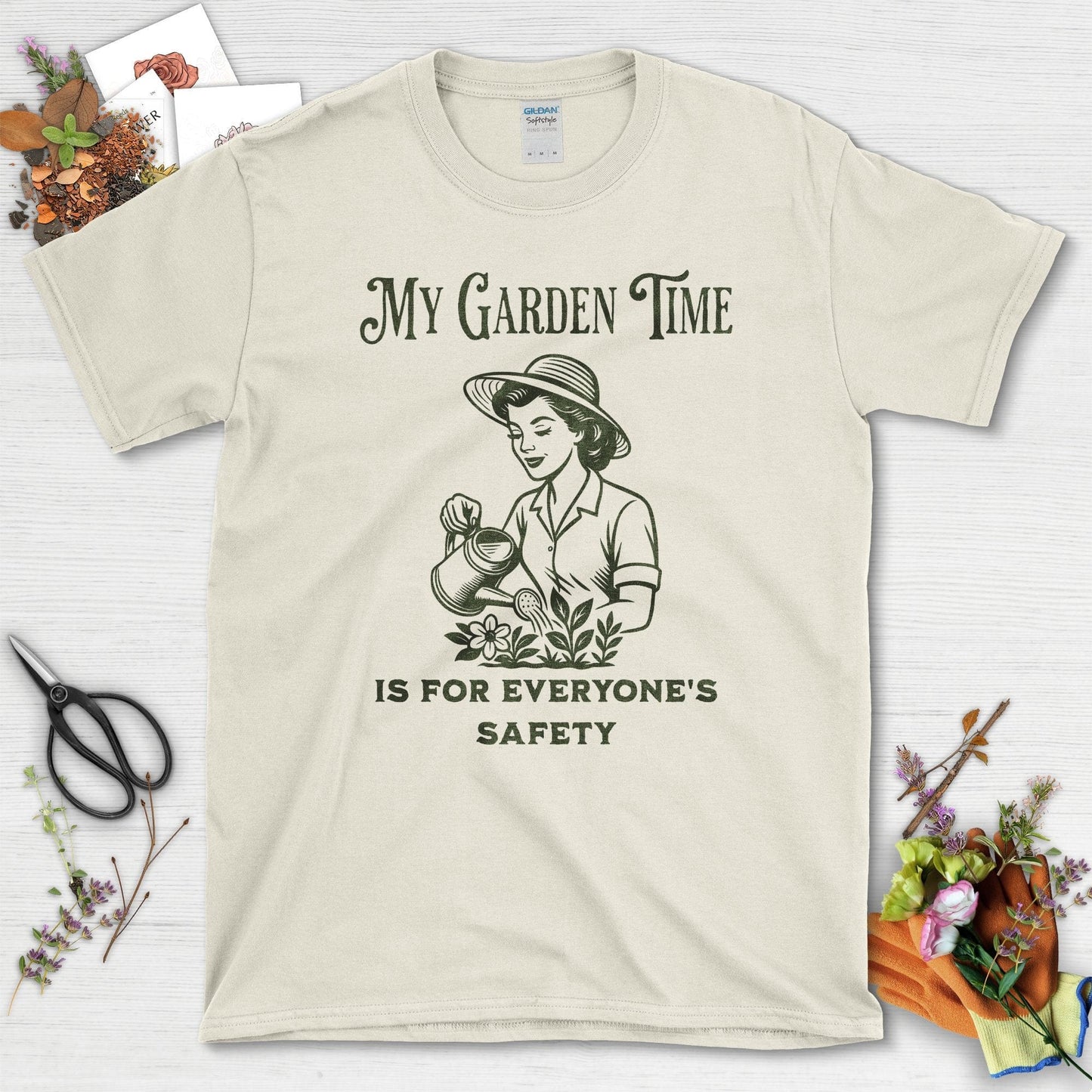 My Garden Time For Safety T-Shirt Natural / S Physical Item