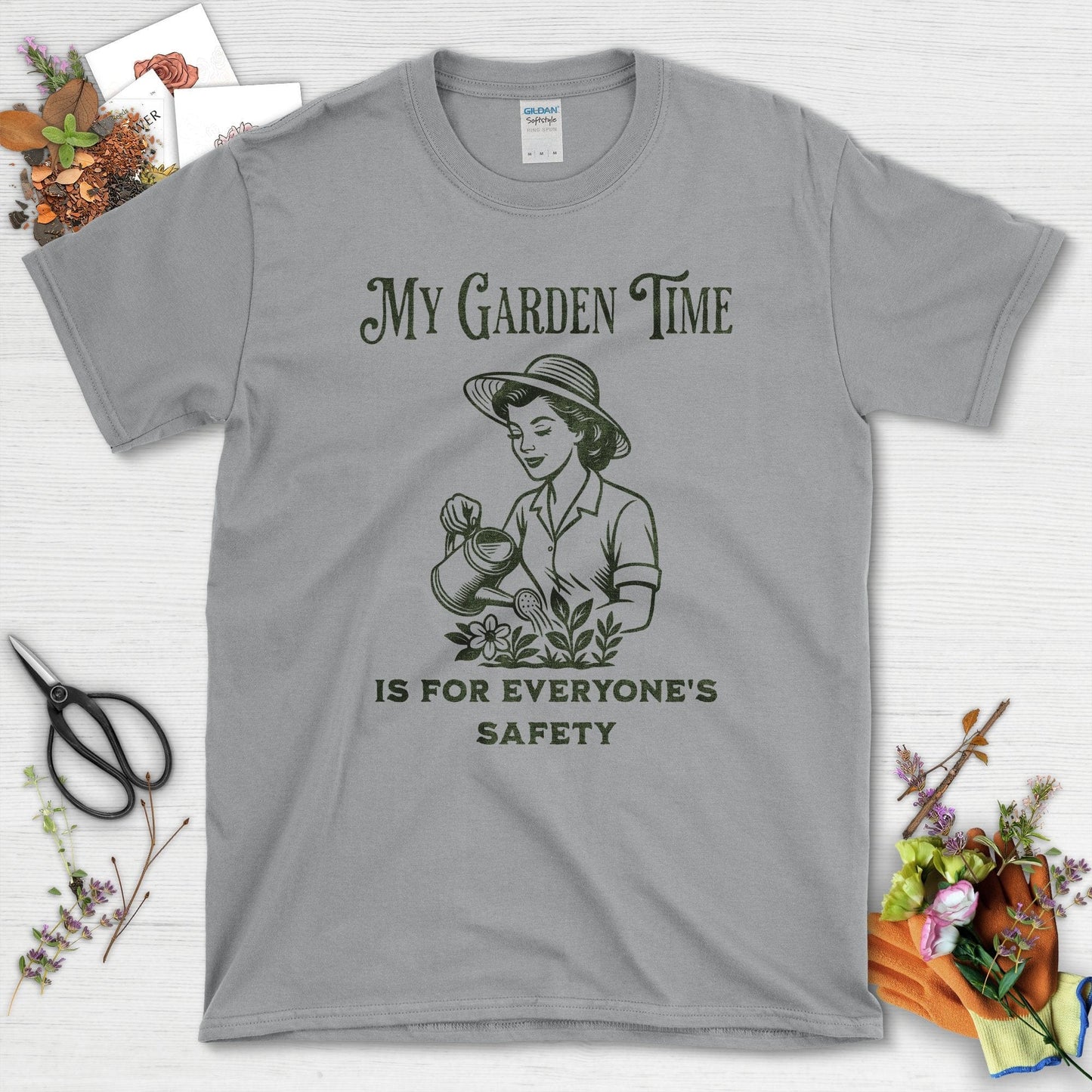 My Garden Time For Safety T-Shirt Sport Grey / S Physical Item