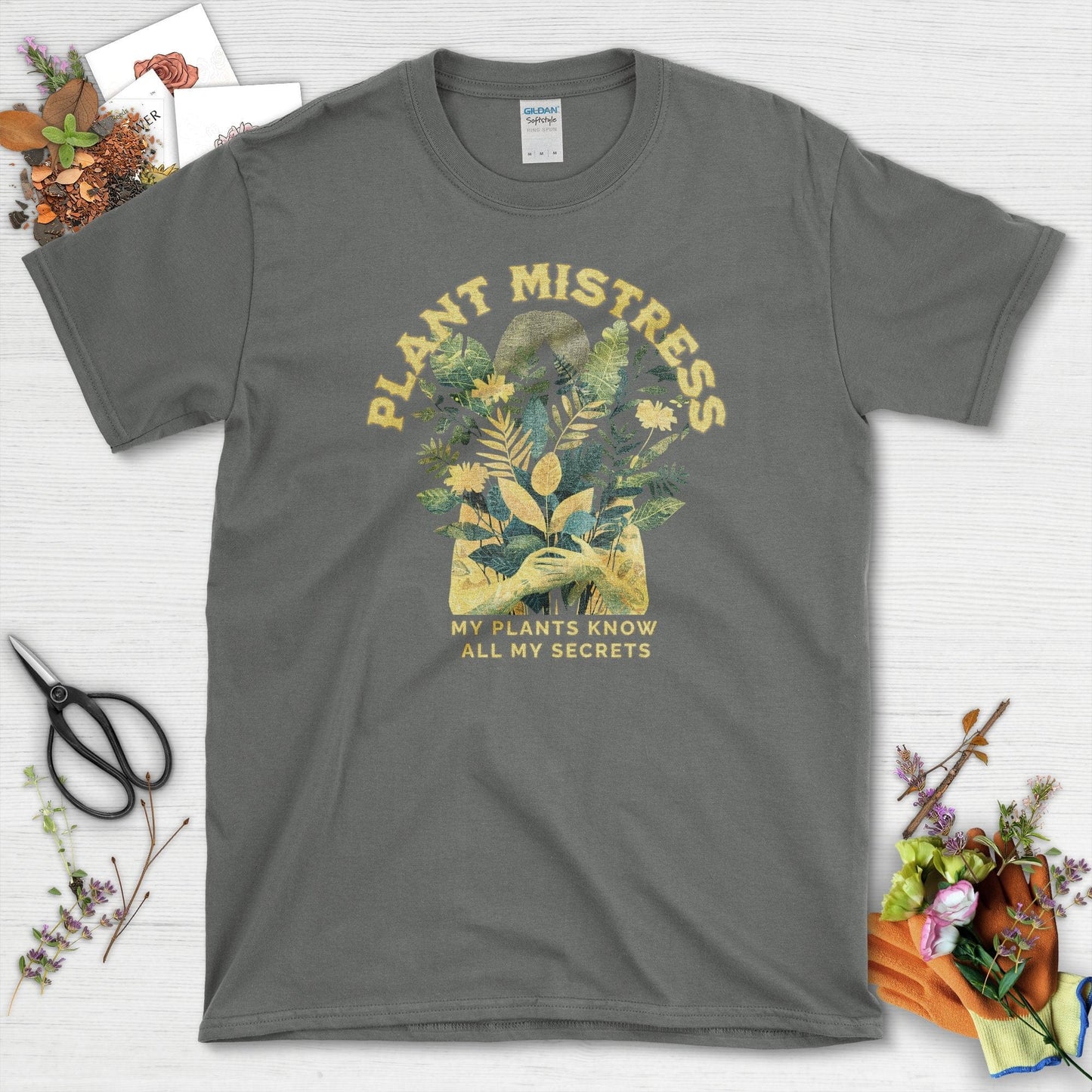 My Plants Know My Secrets T-Shirt Charcoal / S / T-Shirts Physical Item