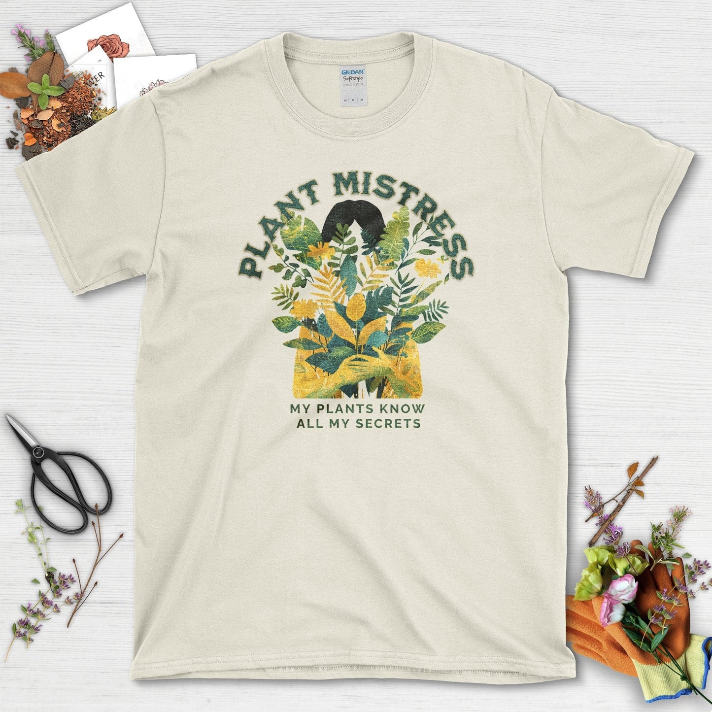 My Plants Know My Secrets T-Shirt Natural / S / T-Shirts Physical Item