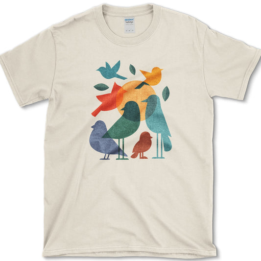 Mystery Flock Birds T-Shirt Natural / S Essential Tees