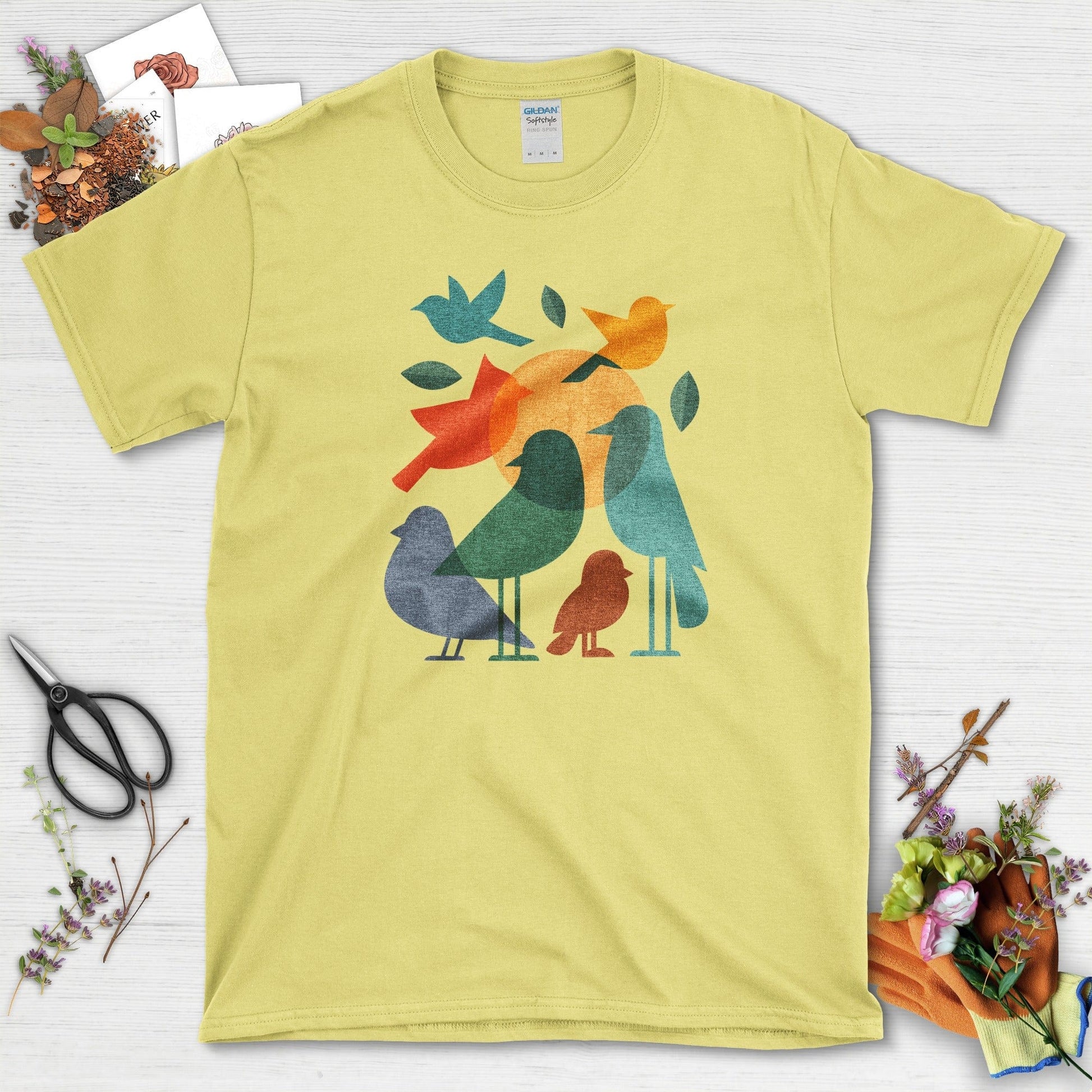Mystery Flock Birds T-Shirt T-Shirts / S / Cornsilk Physical Item