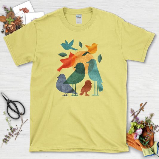 Mystery Flock Birds T-Shirt T-Shirts / S / Cornsilk Physical Item