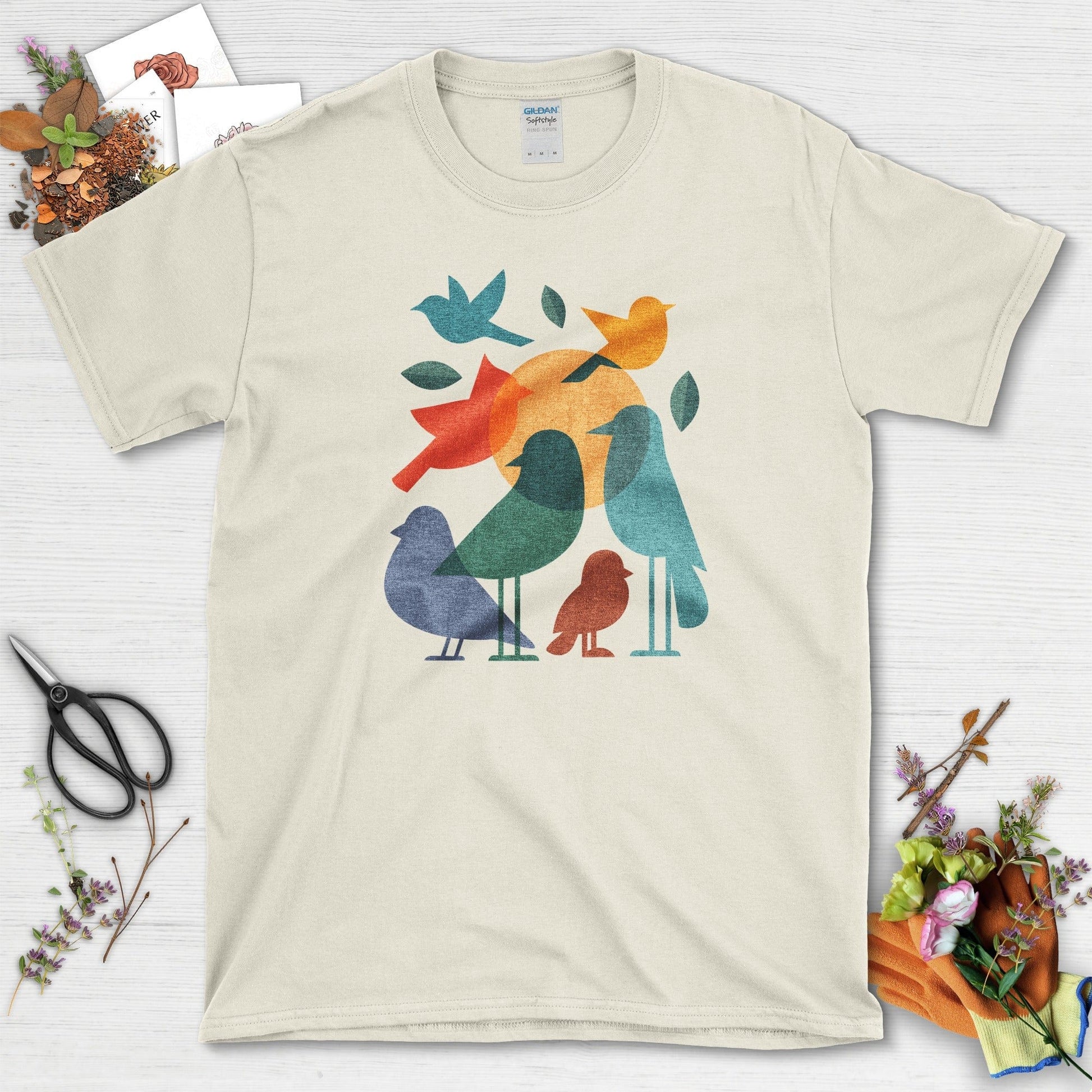 Mystery Flock Birds T-Shirt T-Shirts / S / Natural Physical Item