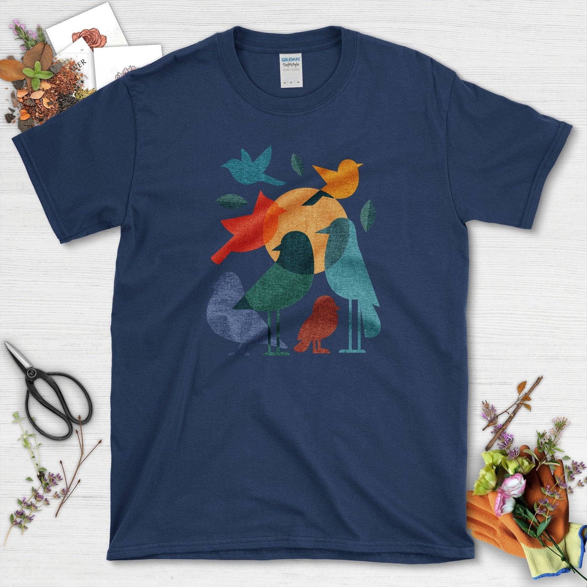 Mystery Flock Birds T-Shirt T-Shirts / S / Navy Physical Item