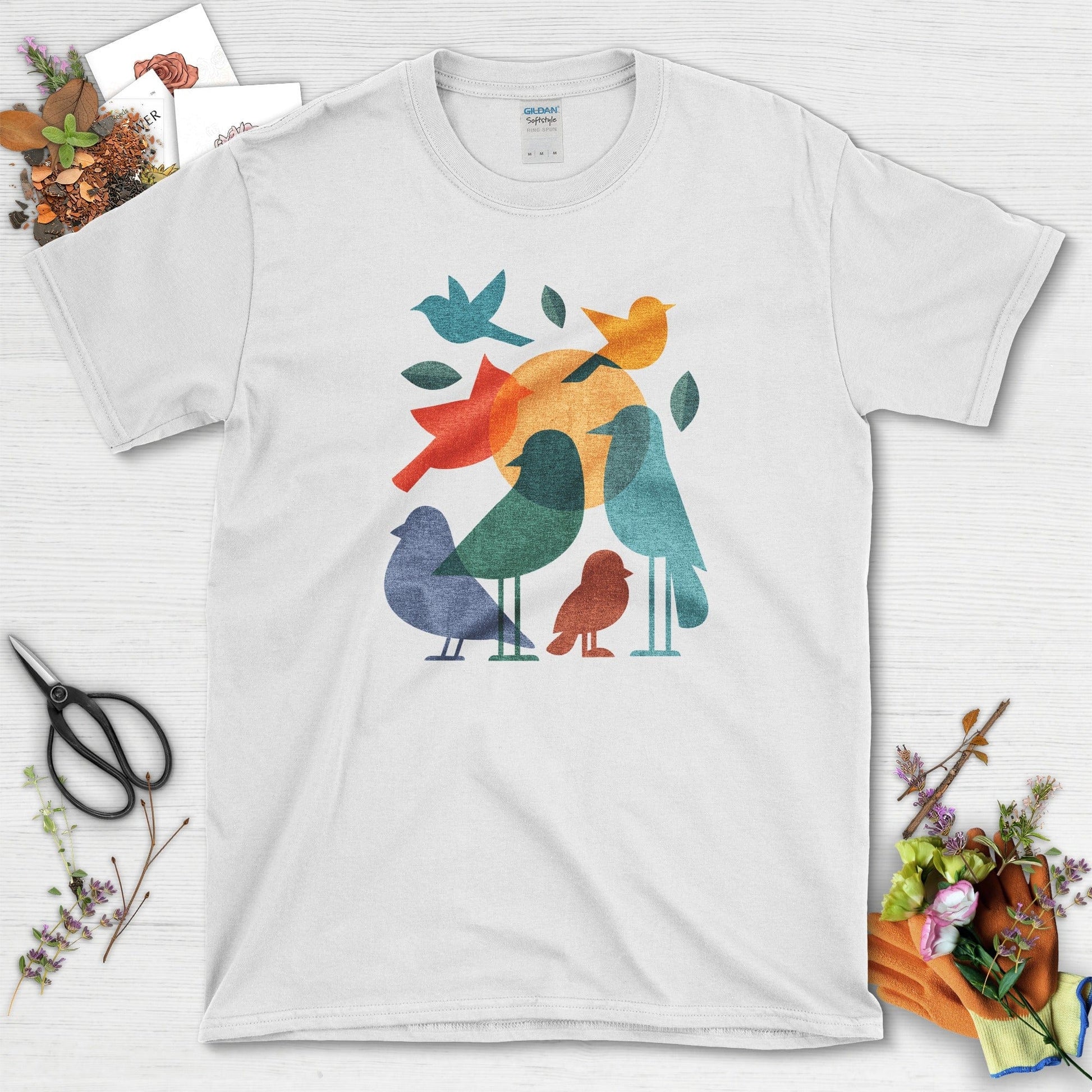Mystery Flock Birds T-Shirt T-Shirts / S / White Physical Item