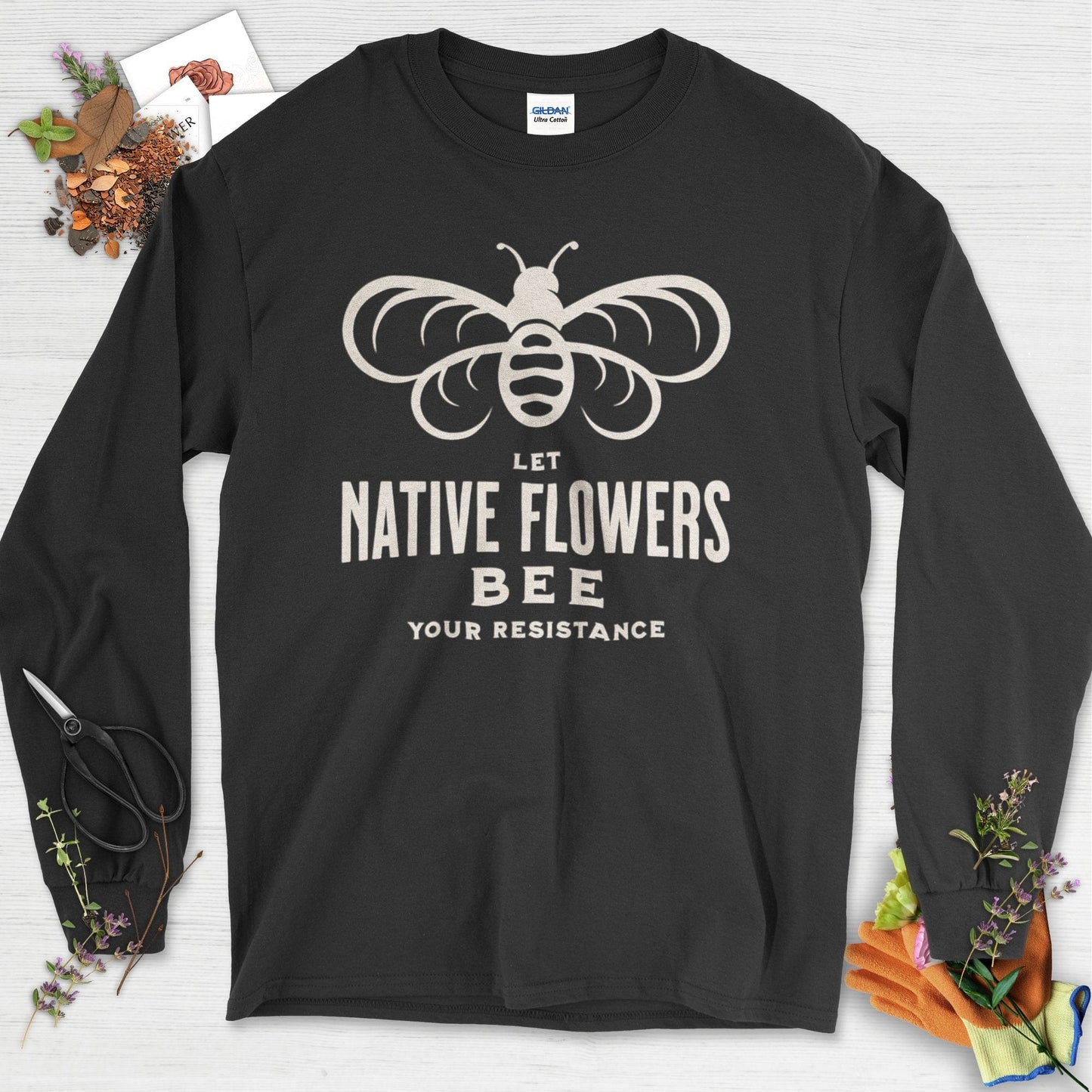 Native Flowers Your Resistance Long Sleeve Black / S Physical Item