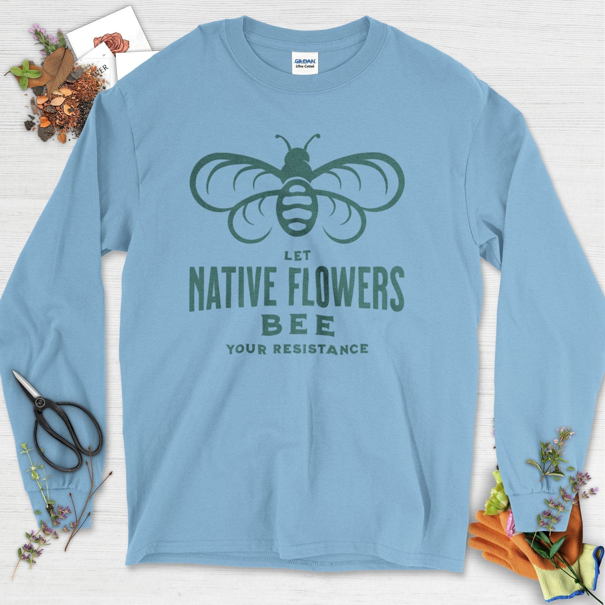 Native Flowers Your Resistance Long Sleeve Light Blue / S Physical Item