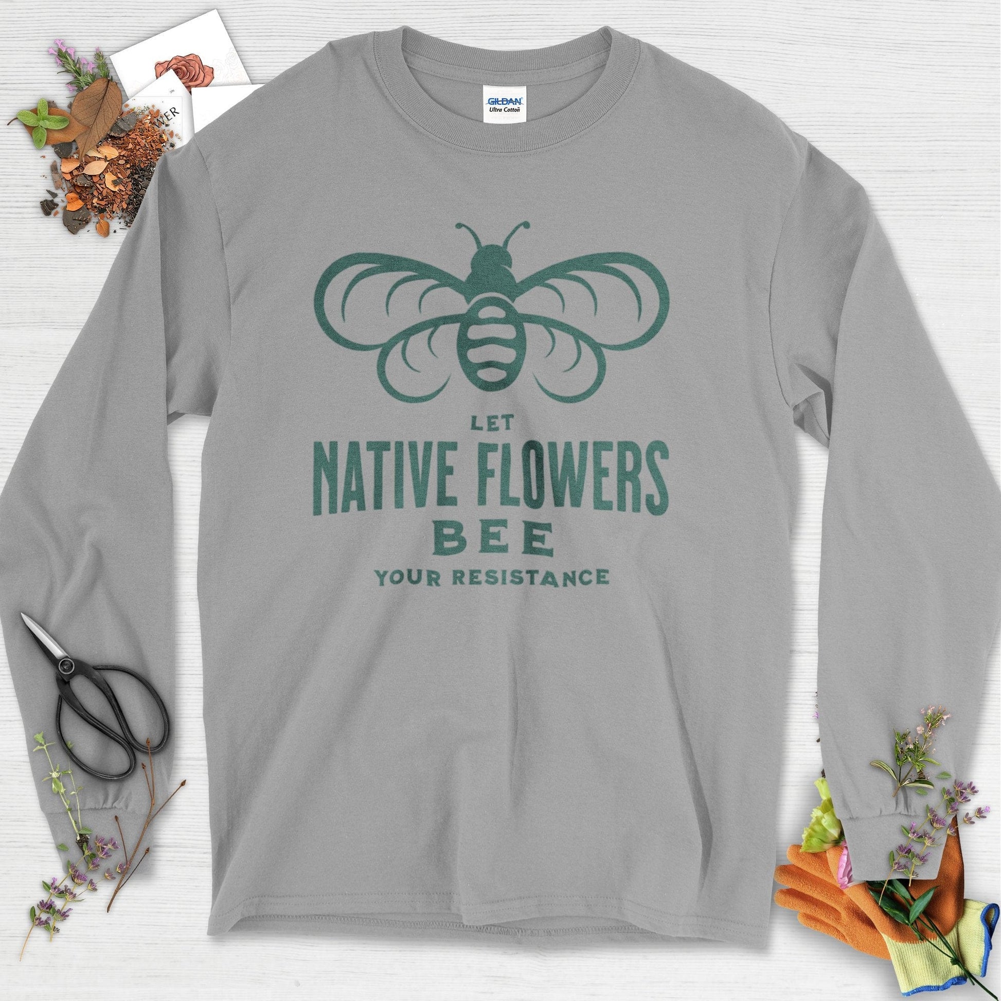 Native Flowers Your Resistance Long Sleeve Sport Grey / S Physical Item