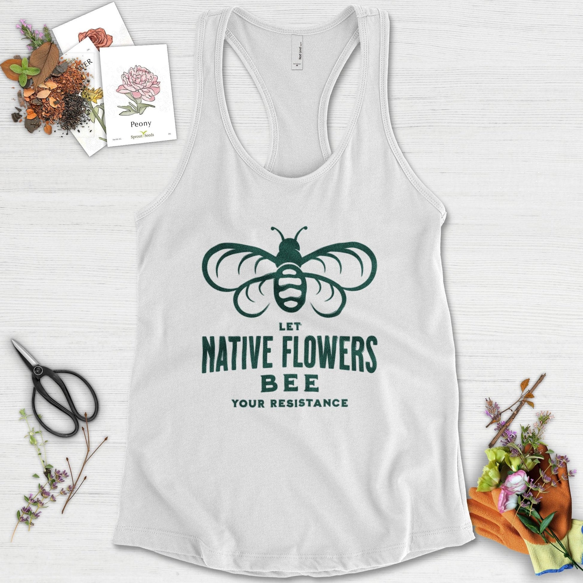 Native Flowers Your Resistance Racerback Racerback / XS / White Physical Item