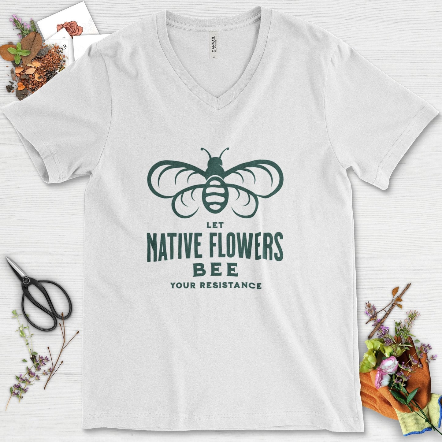 Native Flowers Your Resistance V-Neck White / S Physical Item
