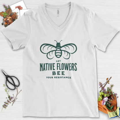 Native Flowers Your Resistance V-Neck White / S Physical Item