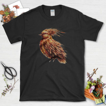 Nature-Inspired Bird Art T-Shirt Black / S T-Shirt